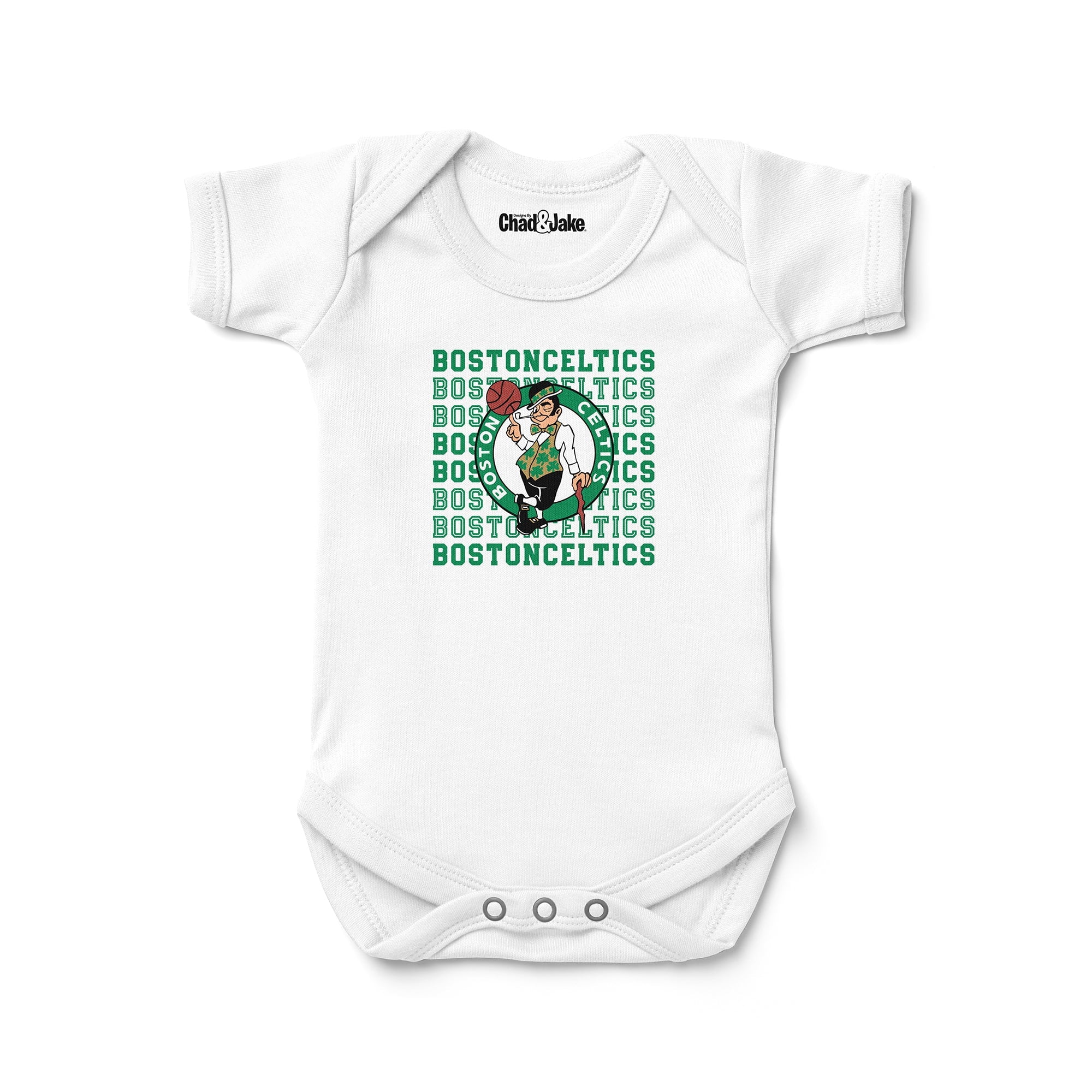 Newborn & Infant Chad & Jake  White Boston Celtics Retro Bodysuit
