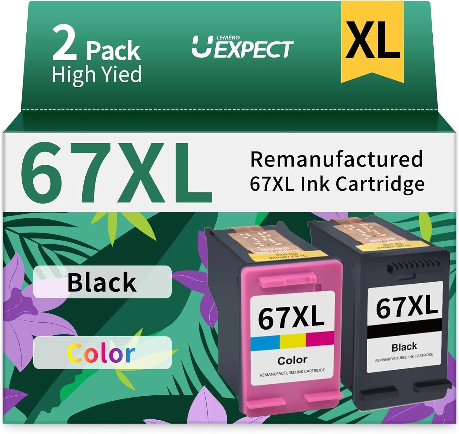 67XL 67 Ink Cartridges Replacement for HP Ink 67 XL for HP67XL Deskjet 2755e 2700 4155e 4100 2700e, Envy 6055e 6000