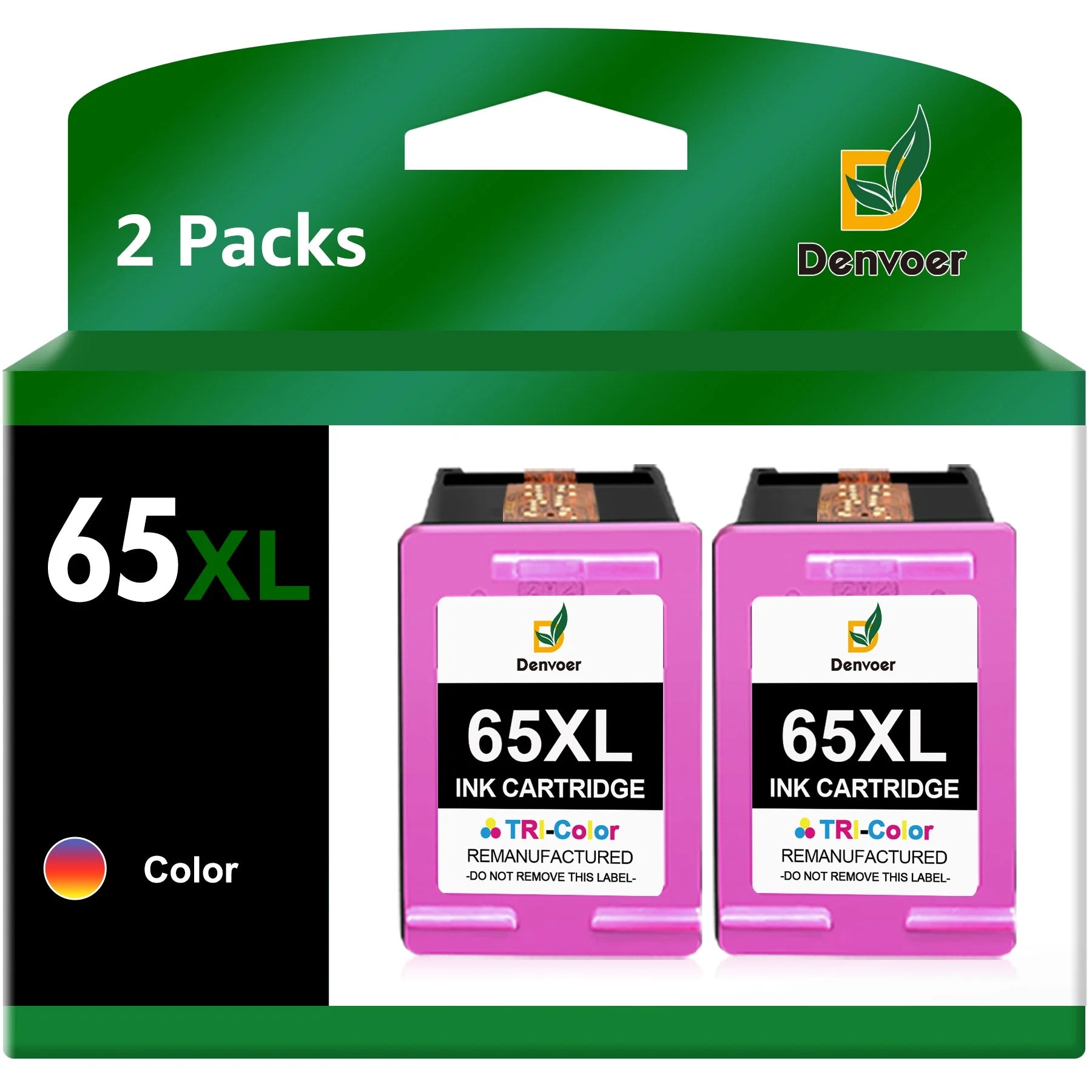 65XL Ink Cartridge for HP 65 Ink Cartridge for HP 65XL Printer Ink for HP AMP 100 120 HP DeskJet 3755 2655 3720 3722 3723 3752 3758 2652 2624 HP Envy 5055 5000 5070 5052 5014 (2 Color)