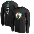 Men's Fanatics Branded Jayson Tatum Black Boston Celtics Team Backer Name & Number Long Sleeve T-Shirt