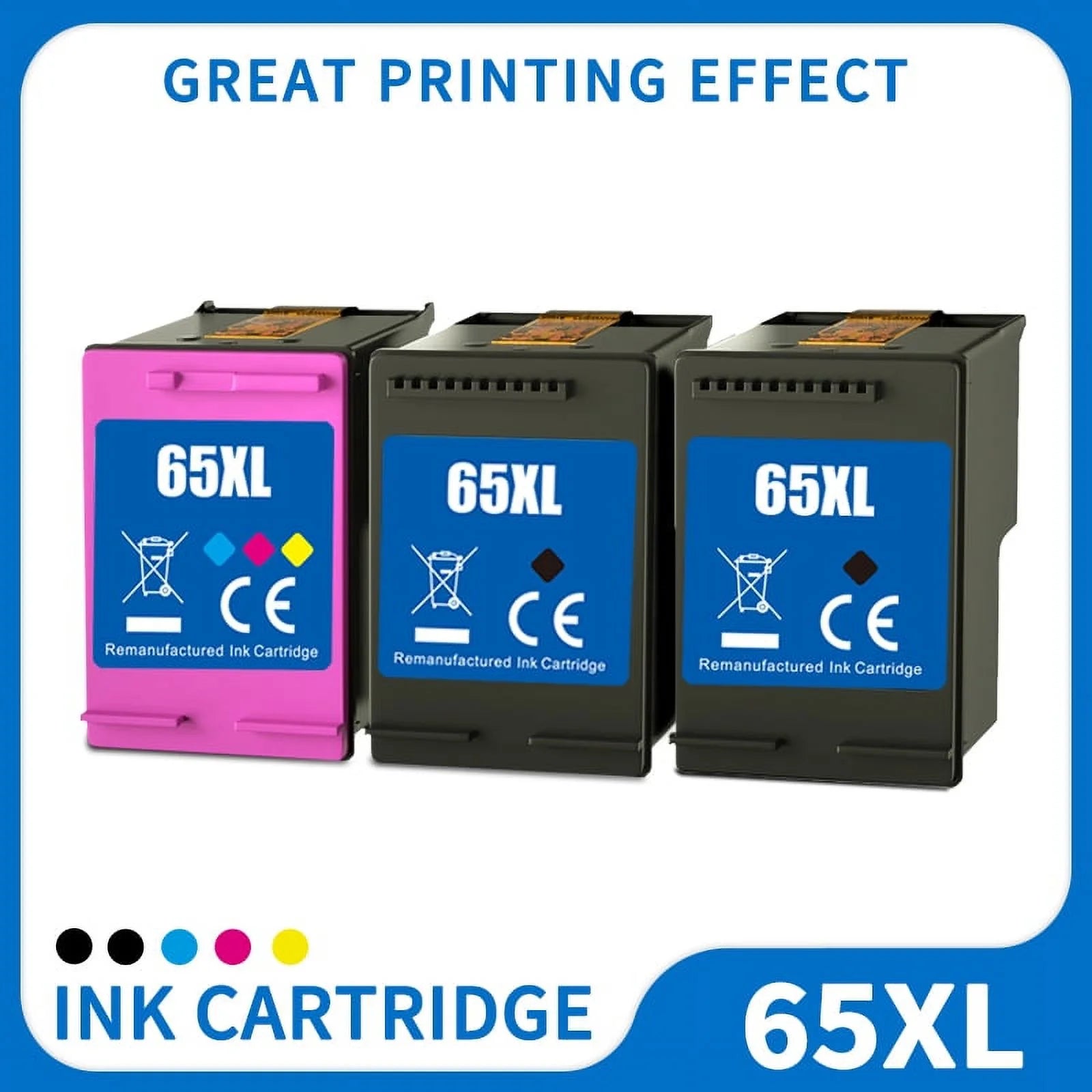 65xl Ink Cartridge for HP 65xl Ink Cartridge for Hp 65 Ink Cartridge Black and Color for HP Deskjet 2652 2652 Printer Ink Hp and 3755 3752 2655 Envy 5055 5000 5052 5014 Printer
