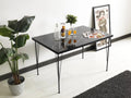 Solano 4 Metal Legs 47 Wooden Top Writing and Computer Desk for Home Office, Marble Black