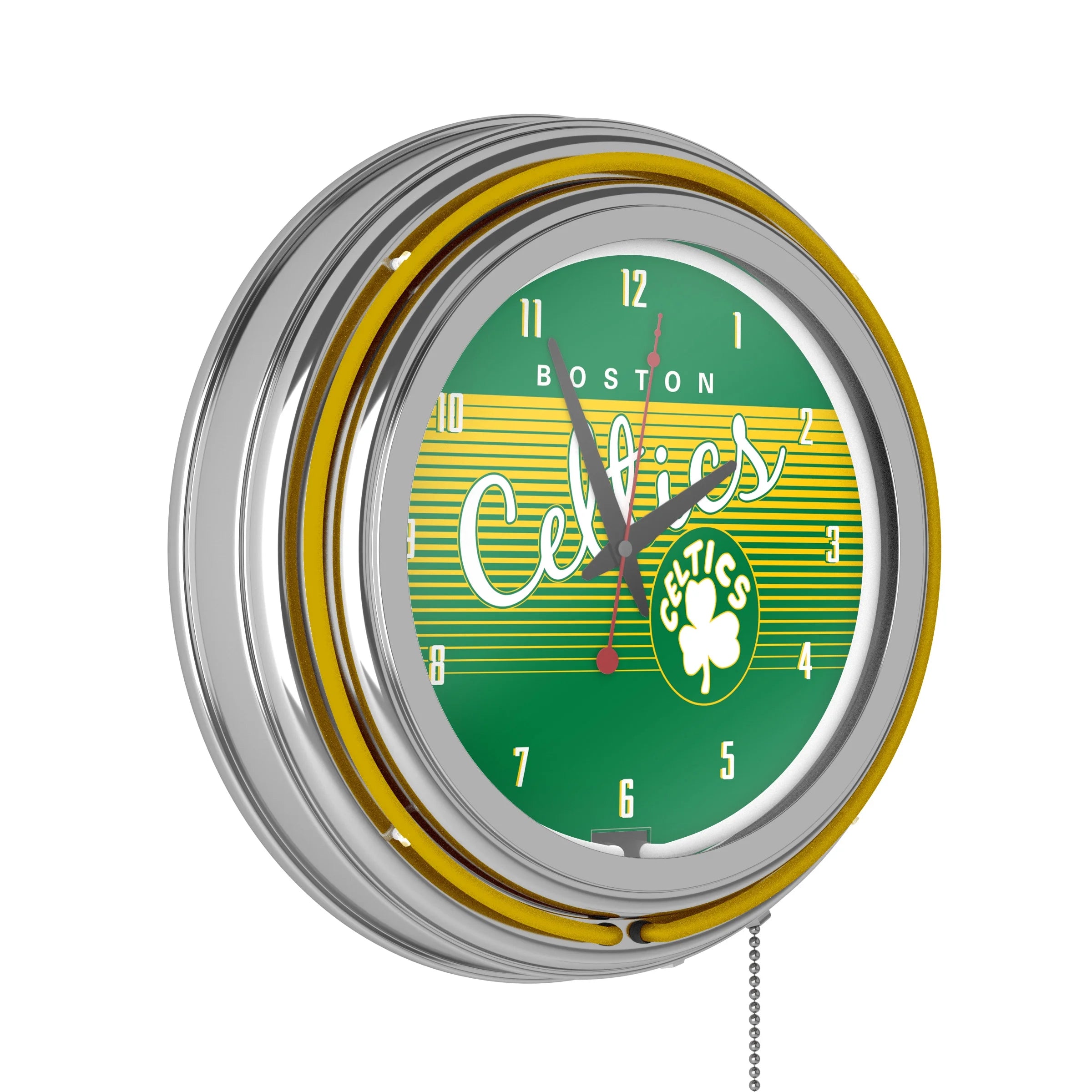 Boston Celtics Hardwood Classics NBA Chrome Neon Clock