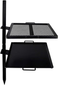 Open Fire Cooking Gravity Combo Grill & Skillet, Ultimate Camping Cooking Tool Black, Grill Dimensions: 18.5¡± X 16.375¡±