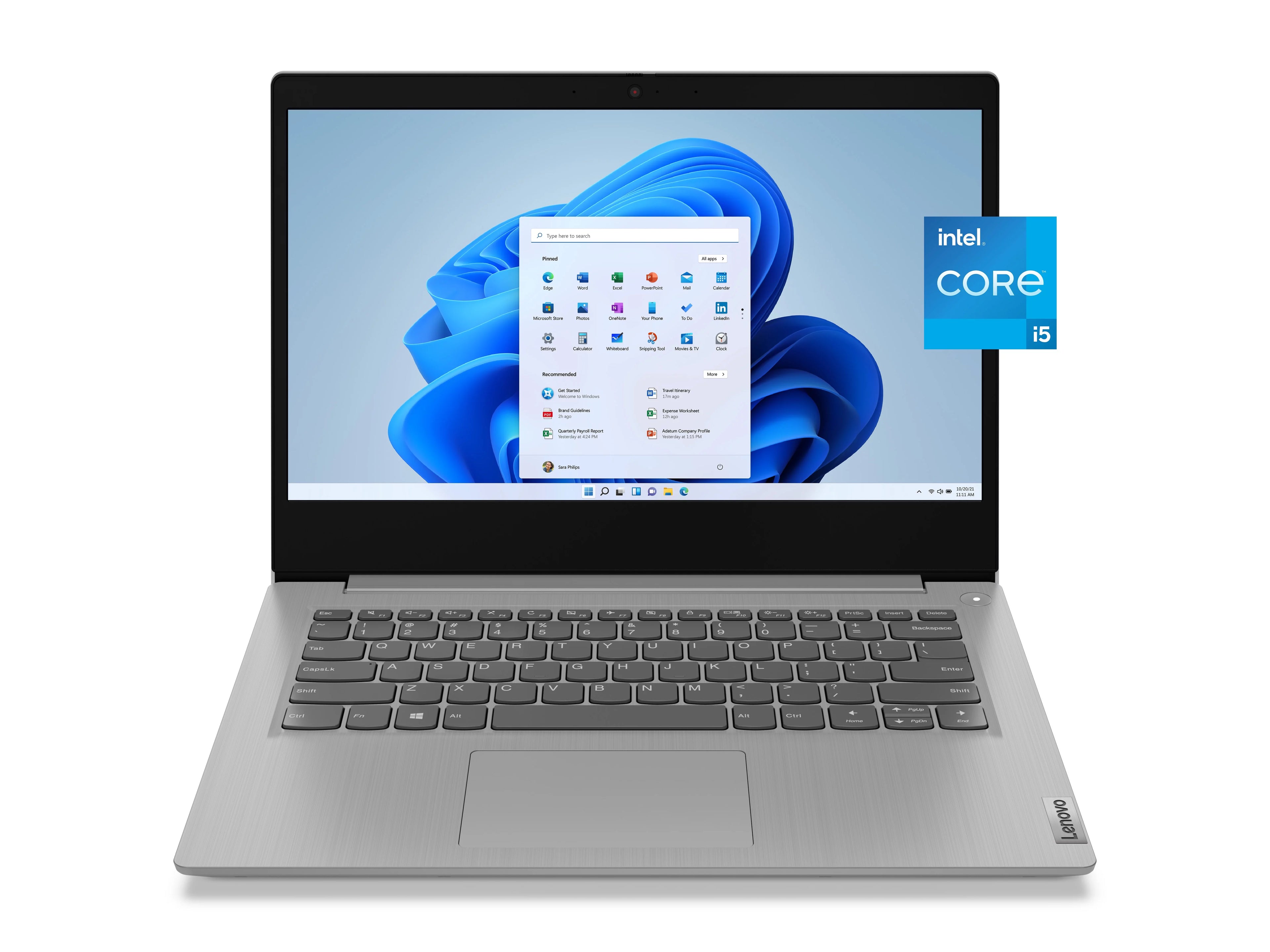 Lenovo IdeaPad 3i 14FHD Laptop, Intel Core i5-1135G7, 8GB, 256GB SSD, Windows 11, Platinum Grey, 81X700FVUS