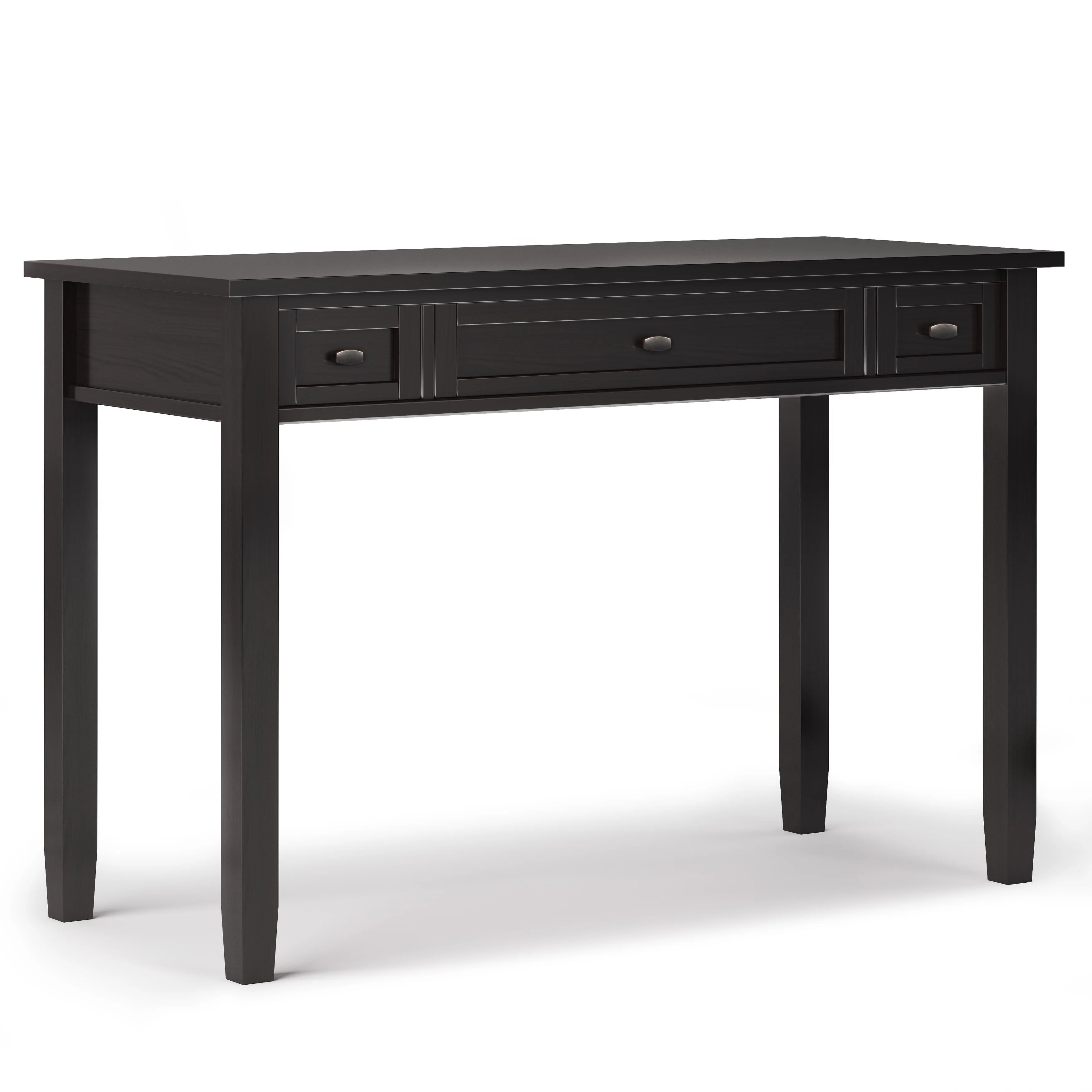 WyndenHall  Norfolk Solid Wood Transitional Writing Office Desk Hickory Brown Distressed, Stained
