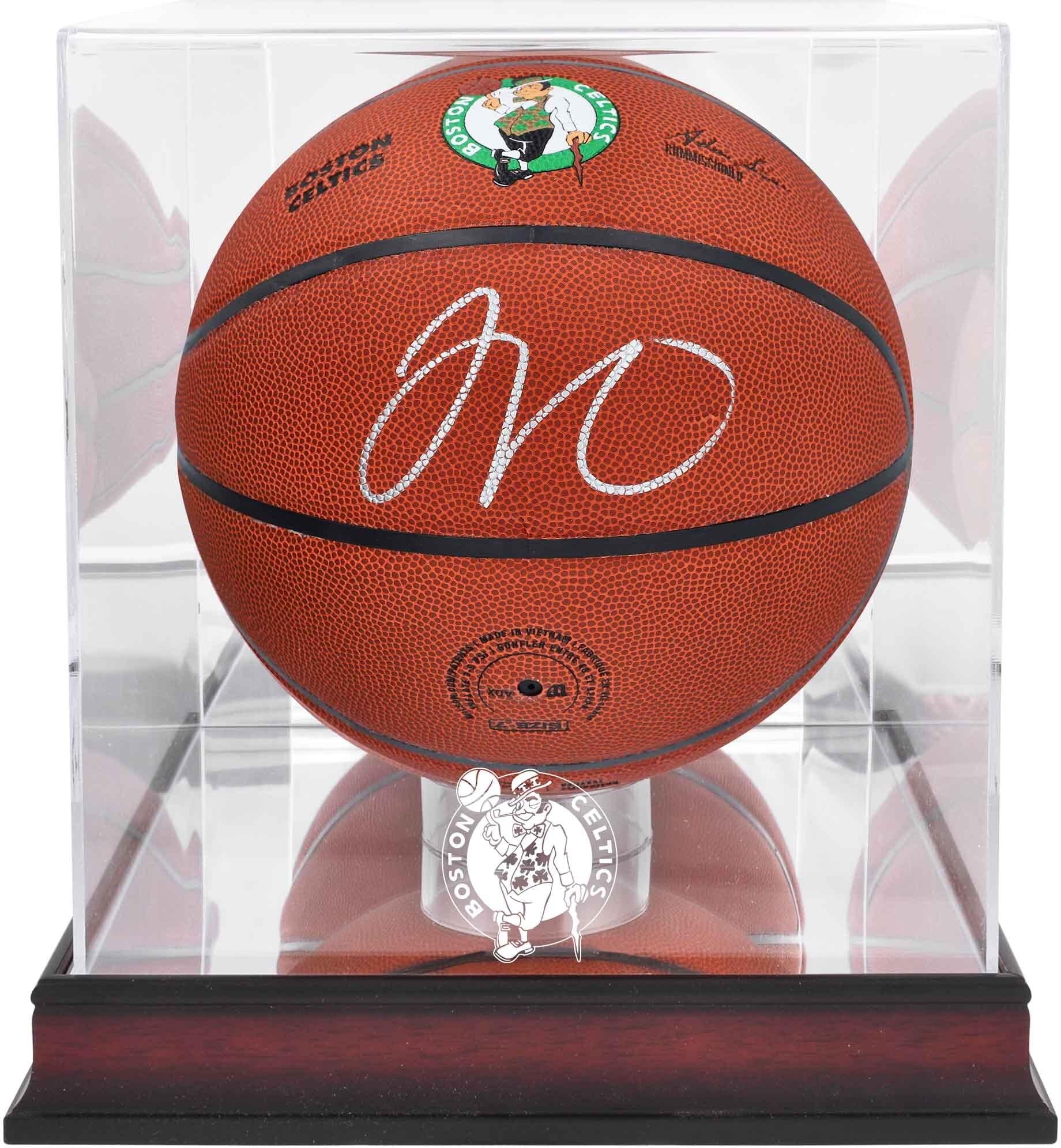 Jayson Tatum Boston Celtics Autographed Wilson Team Logo Basketball with Mahogany Team Logo Display Case - Fanatics Authentic Certified