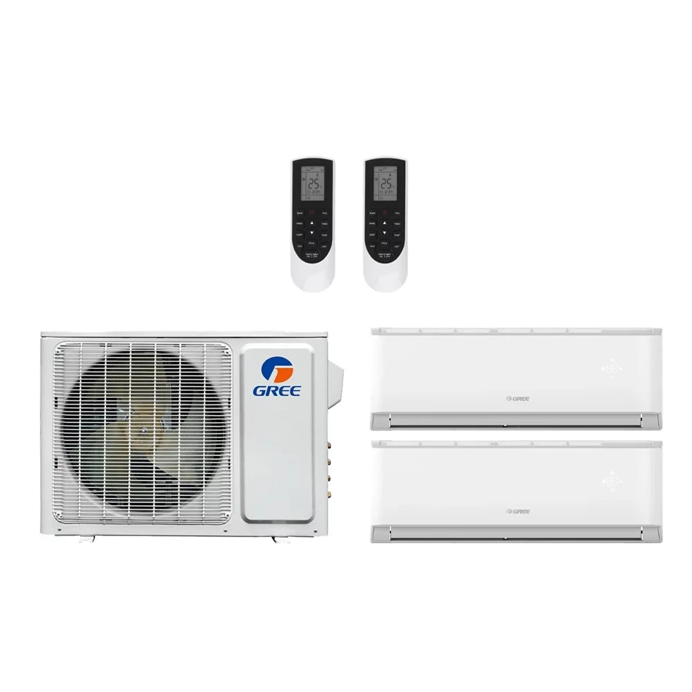 Gree 36,000 Btu 21 Seer 2-Zone Ductless Mini Split Heat Pump System - 18K-18K - MULTI30HP230V1CO - (2) VIR18HP230V1BH