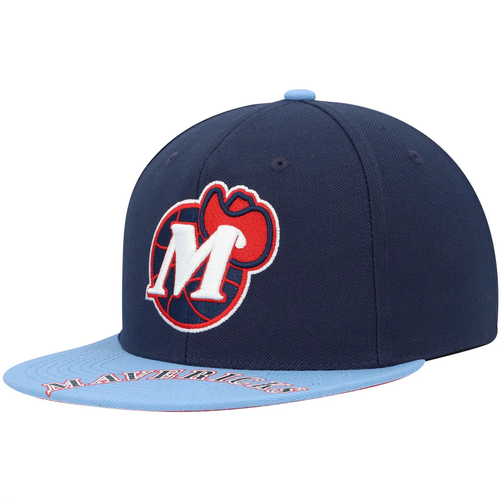 Men's Mitchell & Ness x Lids Navy/Light Blue Dallas Mavericks Hardwood Classics Reload 3.0 Snapback Hat - OSFA