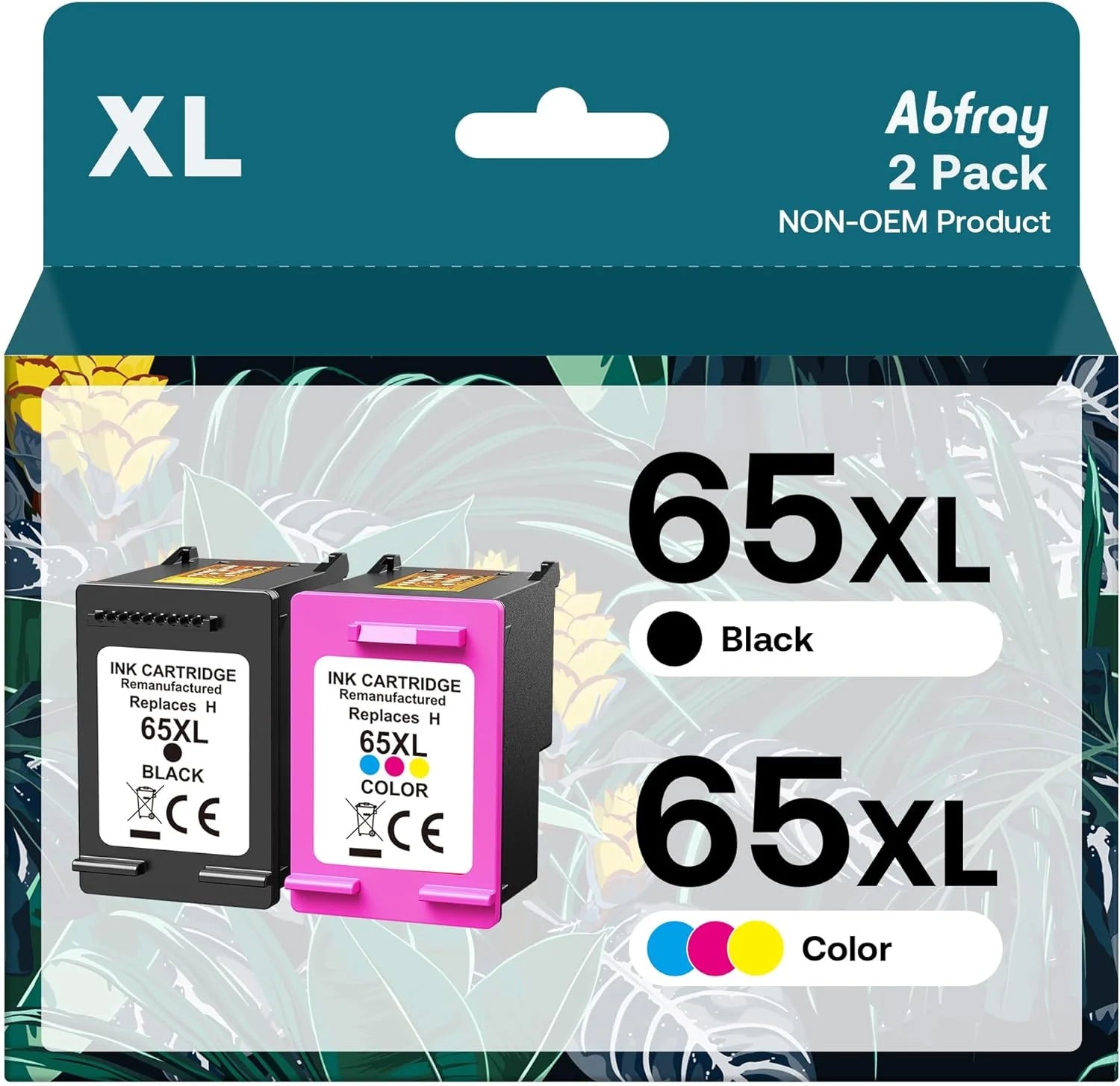 65XL Ink Cartridges Black and Color Combo Pack Compatible for HP Ink 65 High Yield work with HP Deskjet 3755 3700 3752