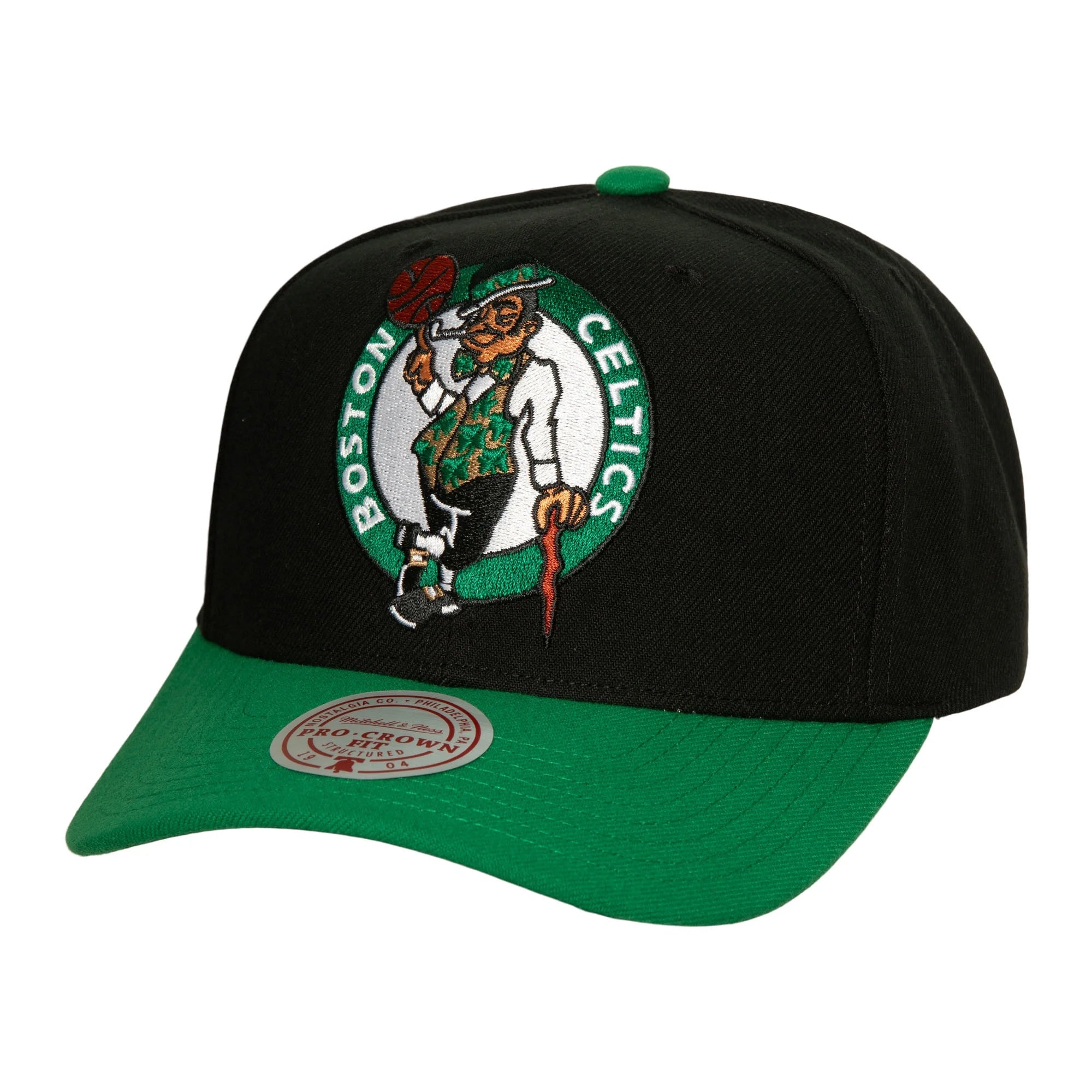 Men's Mitchell & Ness Black/Kelly Green Boston Celtics Soul XL Logo Pro Crown Snapback Hat - OSFA