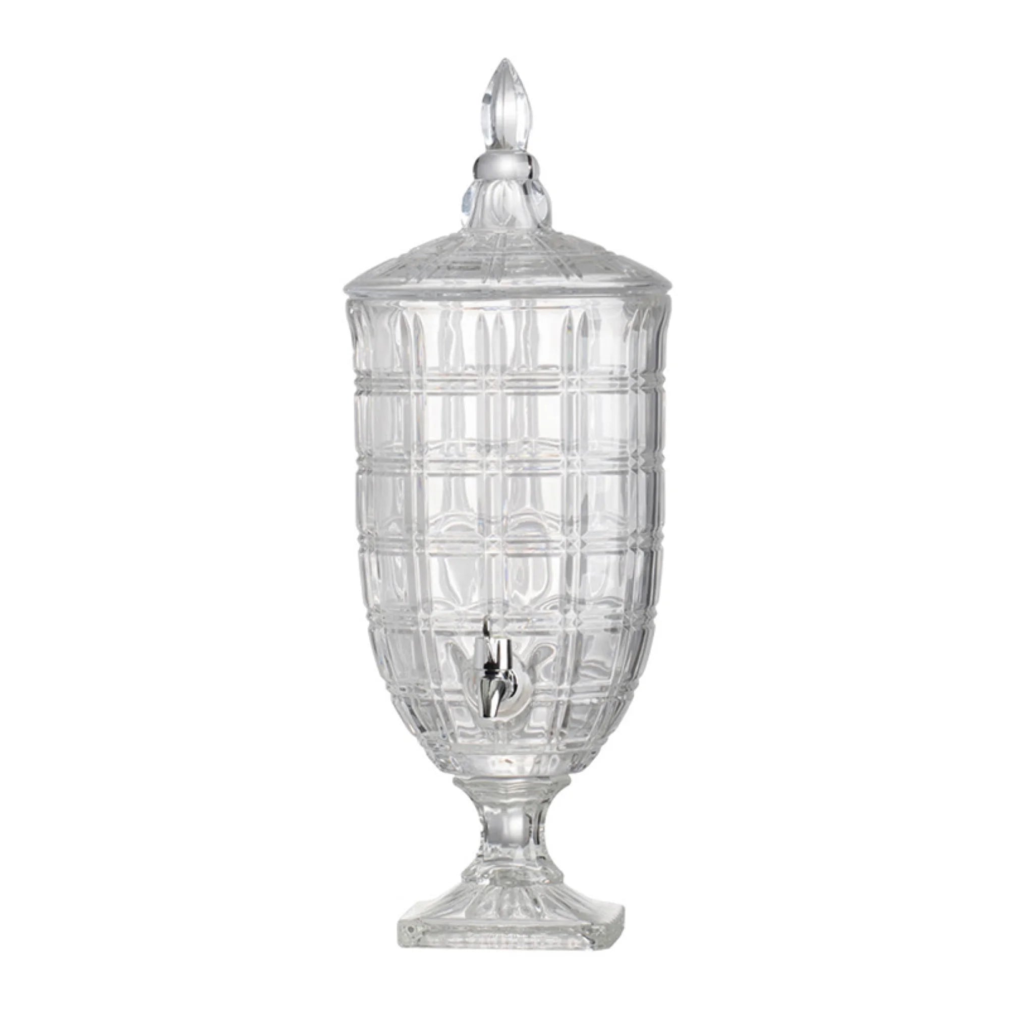 CC Home Furnishings Glass Grid Dispenser Lidded Jar - 21 - Clear