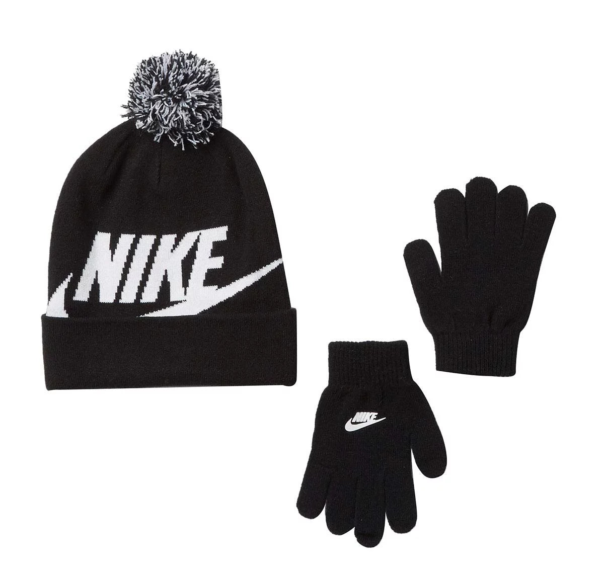 Nike Kids Boy's Swoosh Pom Beanie Gloves Set (Little Kids/Big Kids)