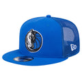 Men's New Era Blue Dallas Mavericks Evergreen Meshback 9FIFTY Snapback Hat - OSFA