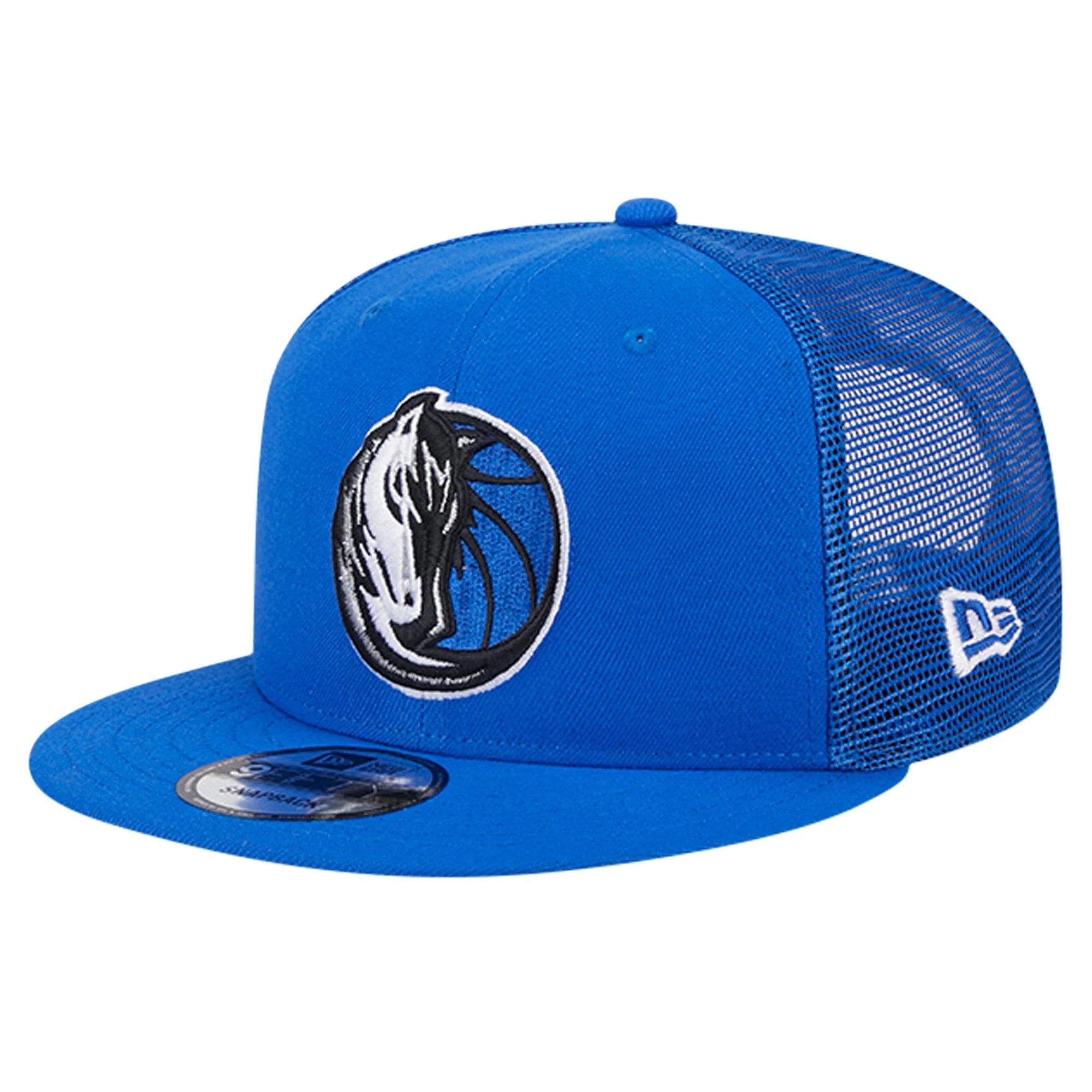 Men's New Era Blue Dallas Mavericks Evergreen Meshback 9FIFTY Snapback Hat - OSFA