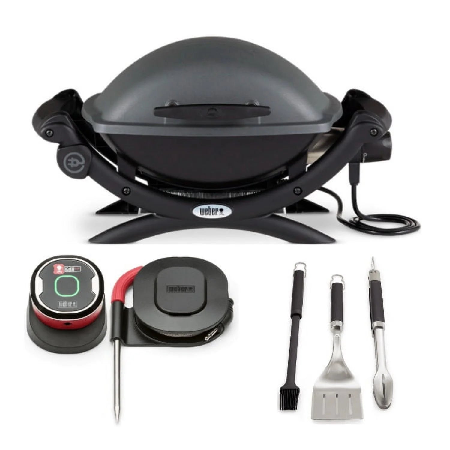 Weber Q 1400 Electric Grill (Black) All-in-One Bundle