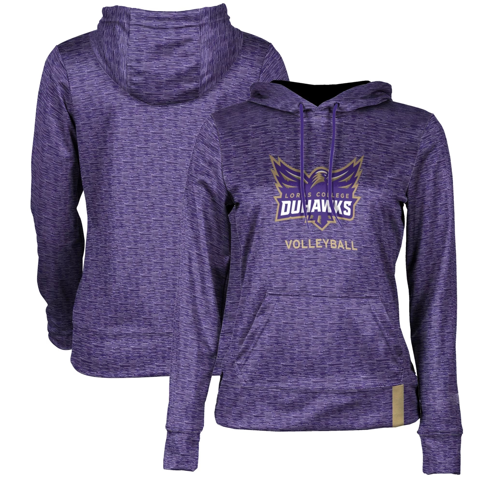 Women's Purple Loras College Duhawks Volleyball Pullover Hoodie