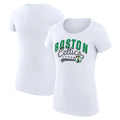 Women's G-III 4Her by Carl Banks  White Boston Celtics Filigree Logo Fitted T-Shirt