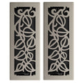4in x 12in Napa Style Brushed Nickel Metal Heating and Cooling Air Floor Register (2 PACK) - Overall 5 1/4 x 13 1/4