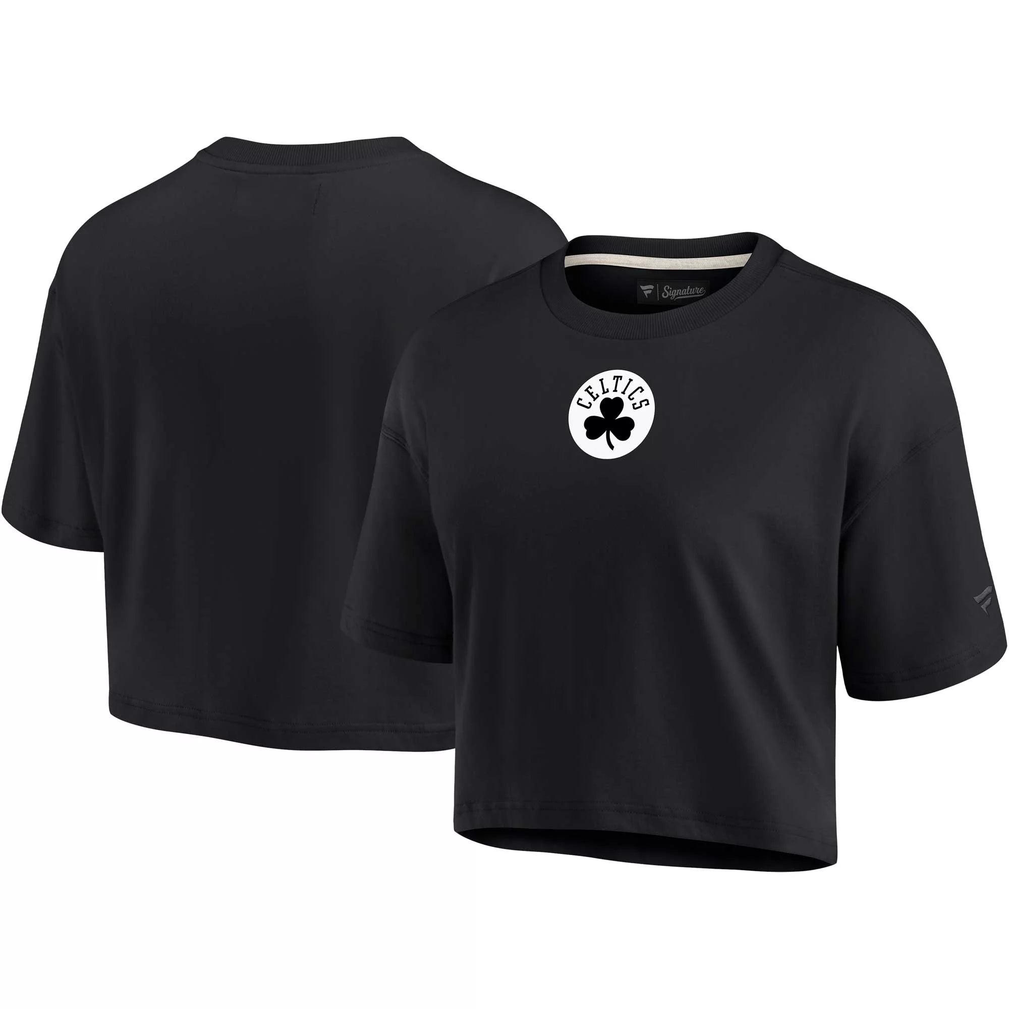 Women's Fanatics Signature Black Boston Celtics Elements Super Soft Boxy Cropped T-Shirt