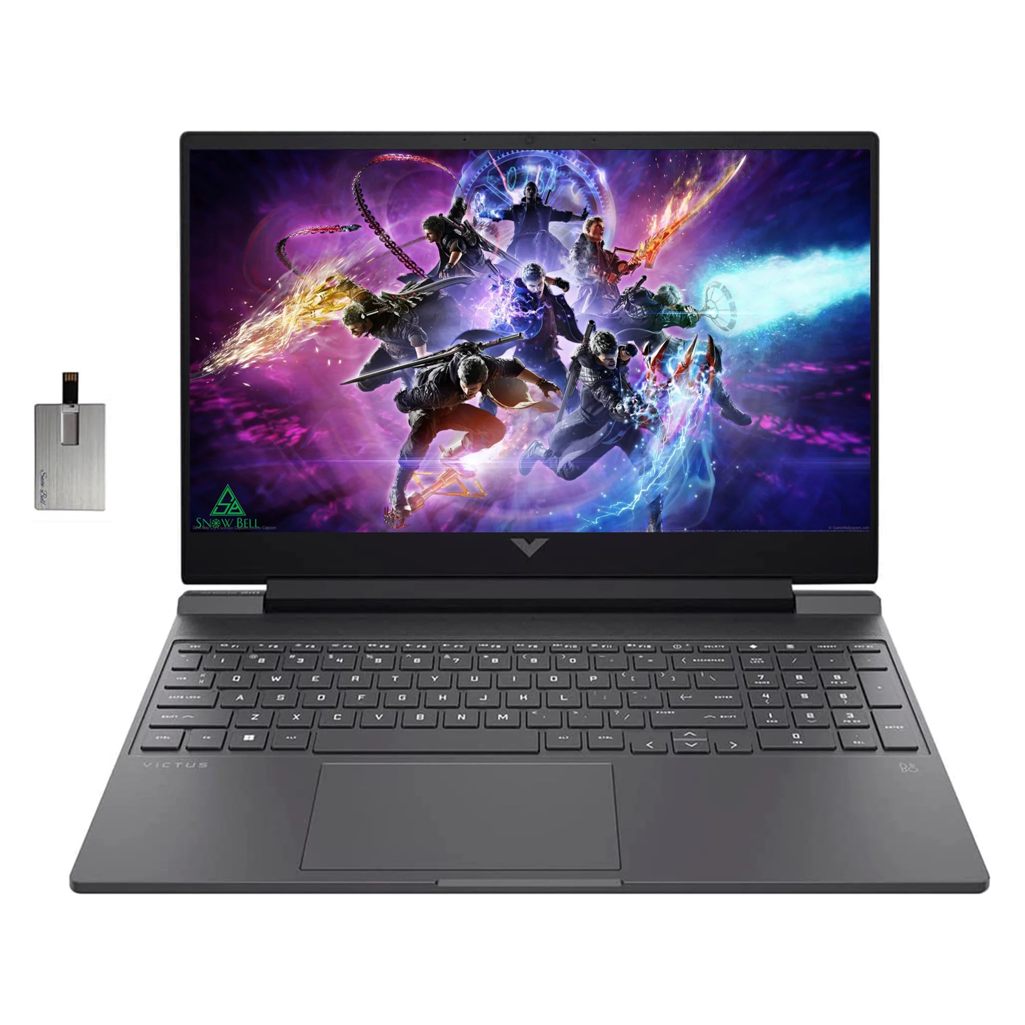 HP Victus 15.6 144Hz Gaming Laptop, AMD Ryzen 7 5800H, 16GB RAM, 1TB PCIe SSD, NVIDIA GeForce RTX 3050 Ti Graphics, Backlit Keyboard, Windows 11 Pro, Gray, 32GB Hotface USB Card