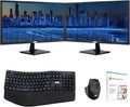 Restored All in one Desktop Computer, TechMagnet Cheetah 6, Intel Core i5 6th Gen 2.5 GHz, 8GB DDR3, 120GB SSD, Dual 27 inch Monitor, MTG Wireless Ergonomic Keyboard Mouse, Office 365, Win10 Pro (Refurbished)