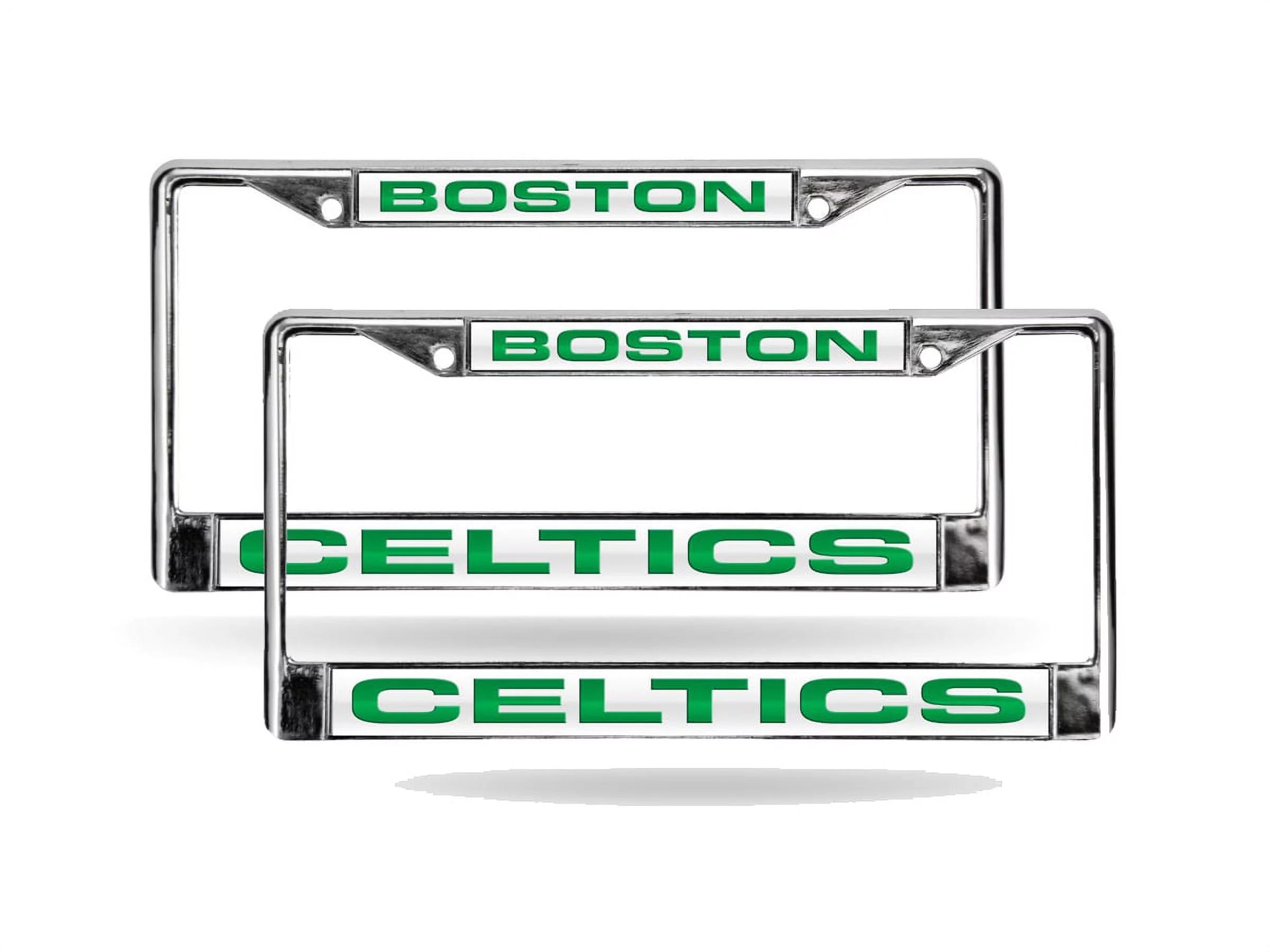 Boston NBA Celtics (Set of 2) Chrome Metal Laser Cut License Plate Frame