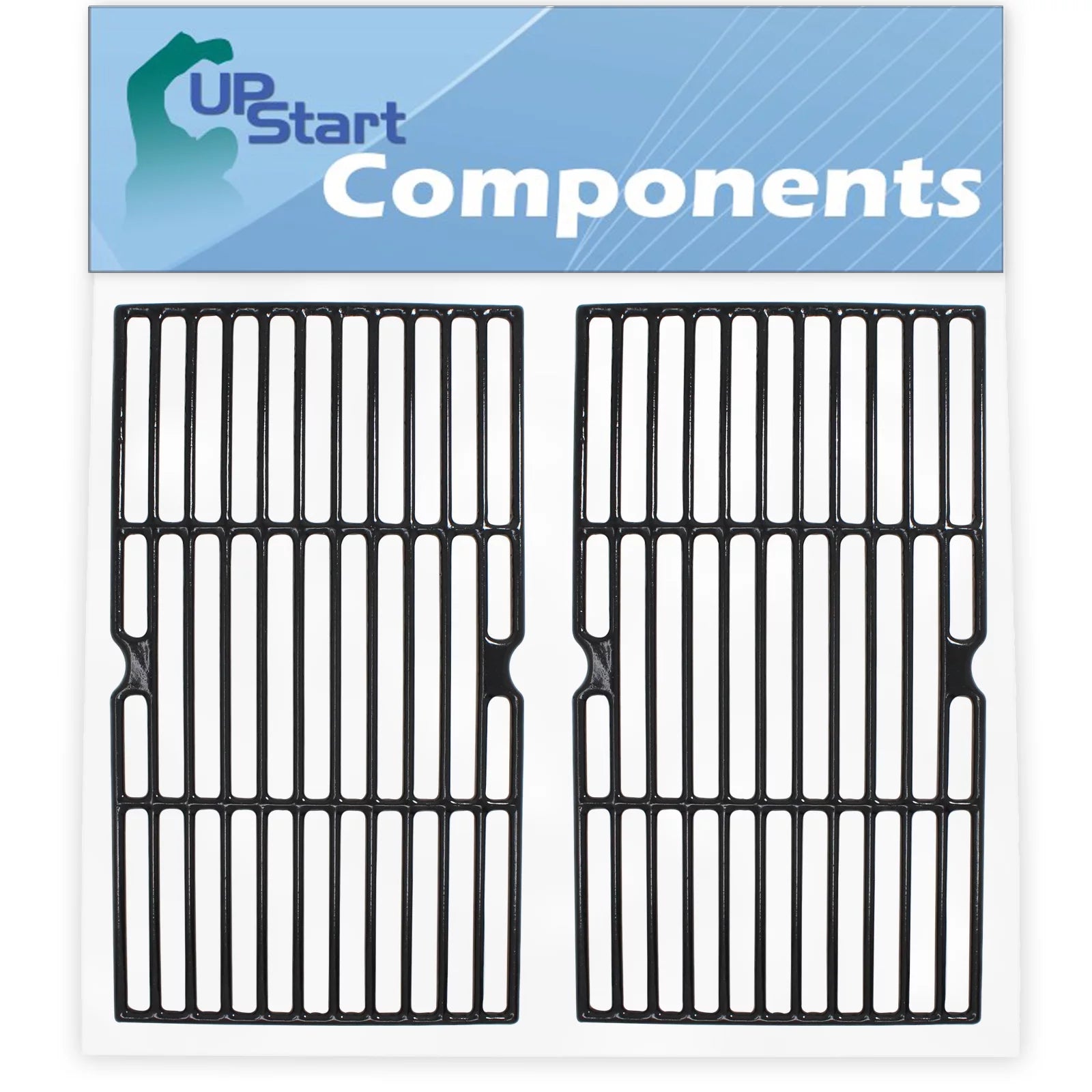 2-Pack BBQ Grill Cooking Grates Replacement Parts for Broil King 5848-7 - Compatible Barbeque Cast Iron Grid 16 3/4