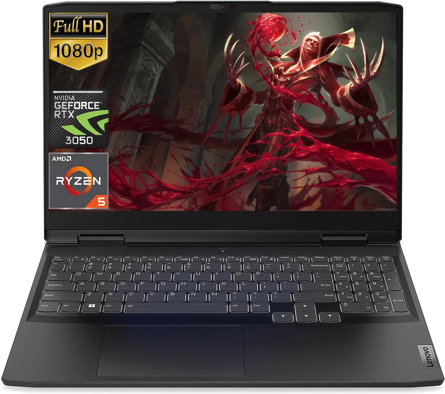 Lenovo IdeaPad Gaming 3 Laptop, 15.6 FHD IPS Display, NVIDIA GeForce RTX 3050, AMD Ryzen 5 6600H(Beat i5-12400F), 32GB DDR5 RAM, 2TB SSD, Wi-Fi, Number Pad, 120Hz Refresh Rate, Windows 11 Home