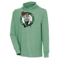 Men's Antigua  Hunter Green Boston Celtics Saga Long Sleeve Hoodie T-Shirt