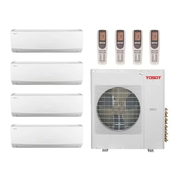Tosot 36,000 Btu 21 Seer 3-Zone Ductless Mini Split Heat Pump System - 12K-12K-12K - TM30H4O - (3) TW12HQ2C2DI