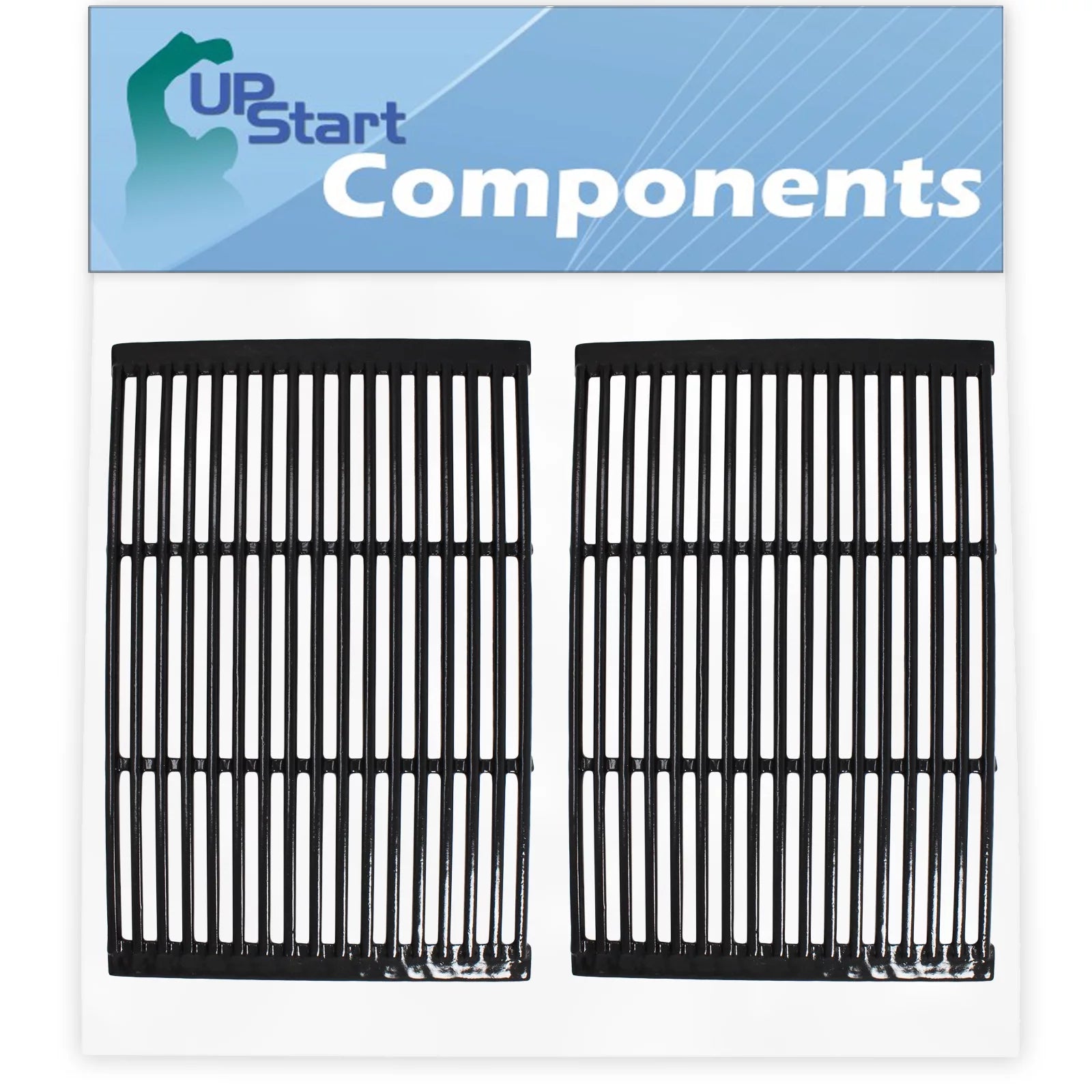 2-Pack BBQ Grill Cooking Grates Replacement Parts for Grill Pro 236464 - Compatible Barbeque Porcelain Enameled Cast Iron Grid 19