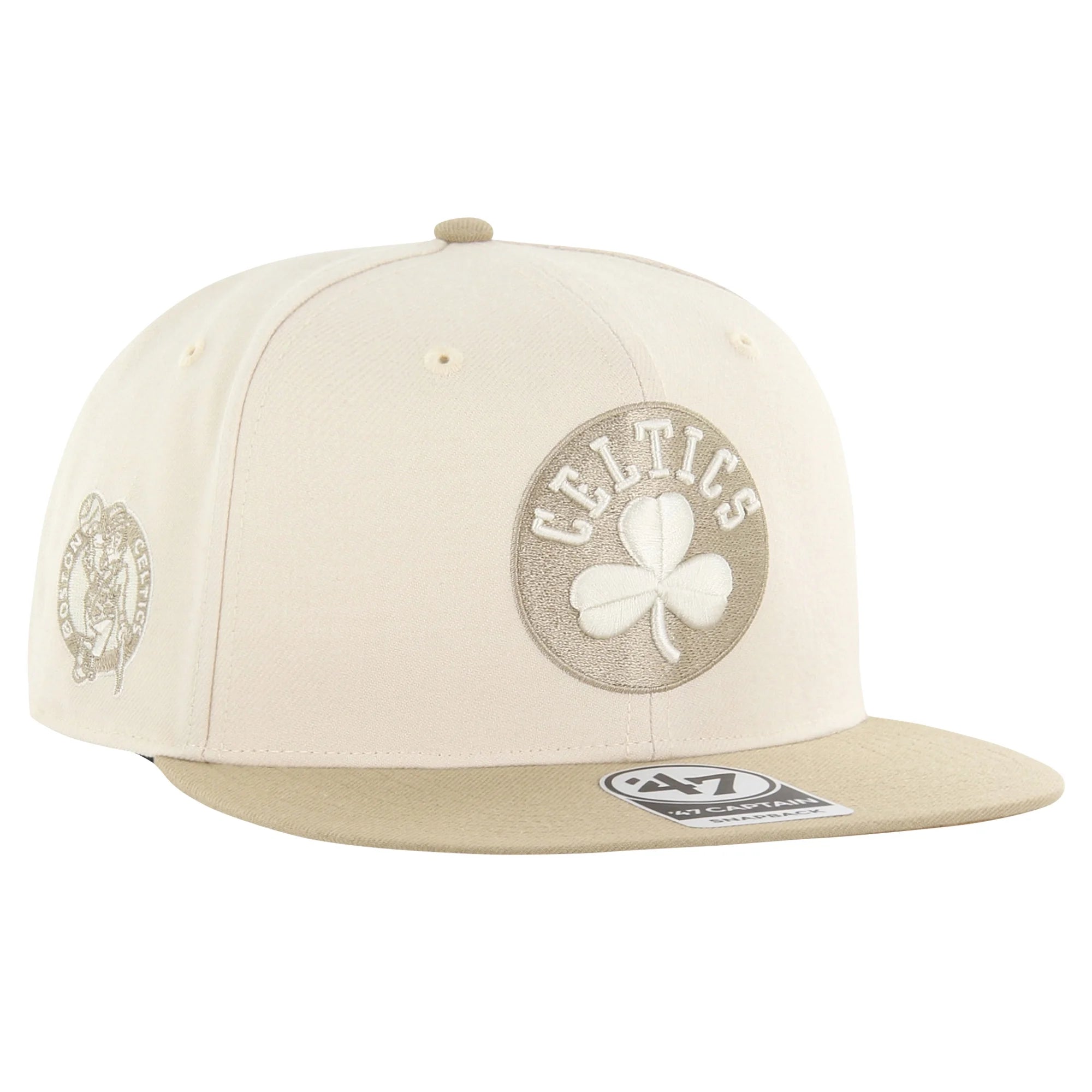 Men's '47 Cream/Tan Boston Celtics Sierra Sure Shot Captain Snapback Hat - OSFA