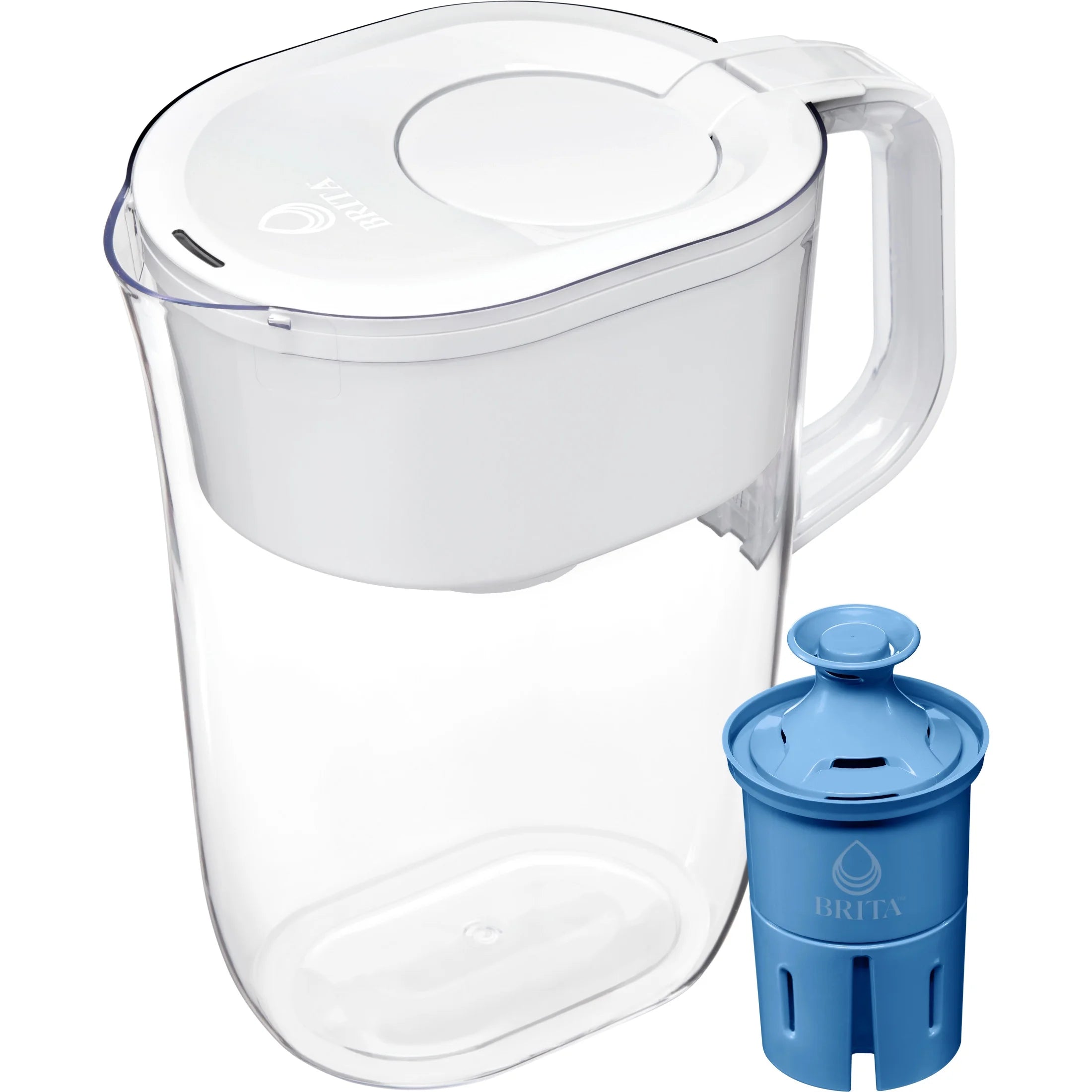 Brita Large 10 Cup White Tahoe Water Filter Pitcher with 1 Brita Elite Filter