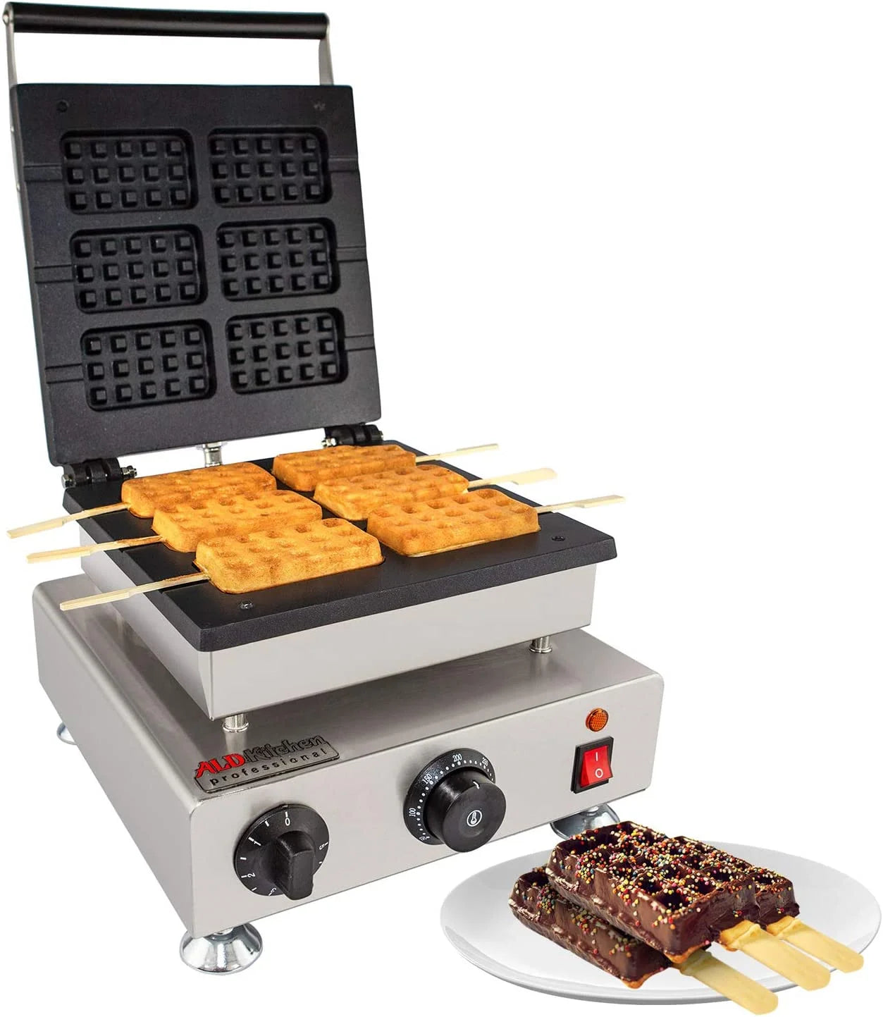 Stick Waffle Maker | Waffles On A Stick | Waffle Iron (Rectangular (6 Pcs))
