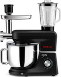 COOKLEE 6-IN-1 Stand Mixer, 8.5 Qt. Multifunctional Electric Kitchen Mixer with 9 Accessories for Most Home Cooks, SM-1507BM, Nero Nemesis Black