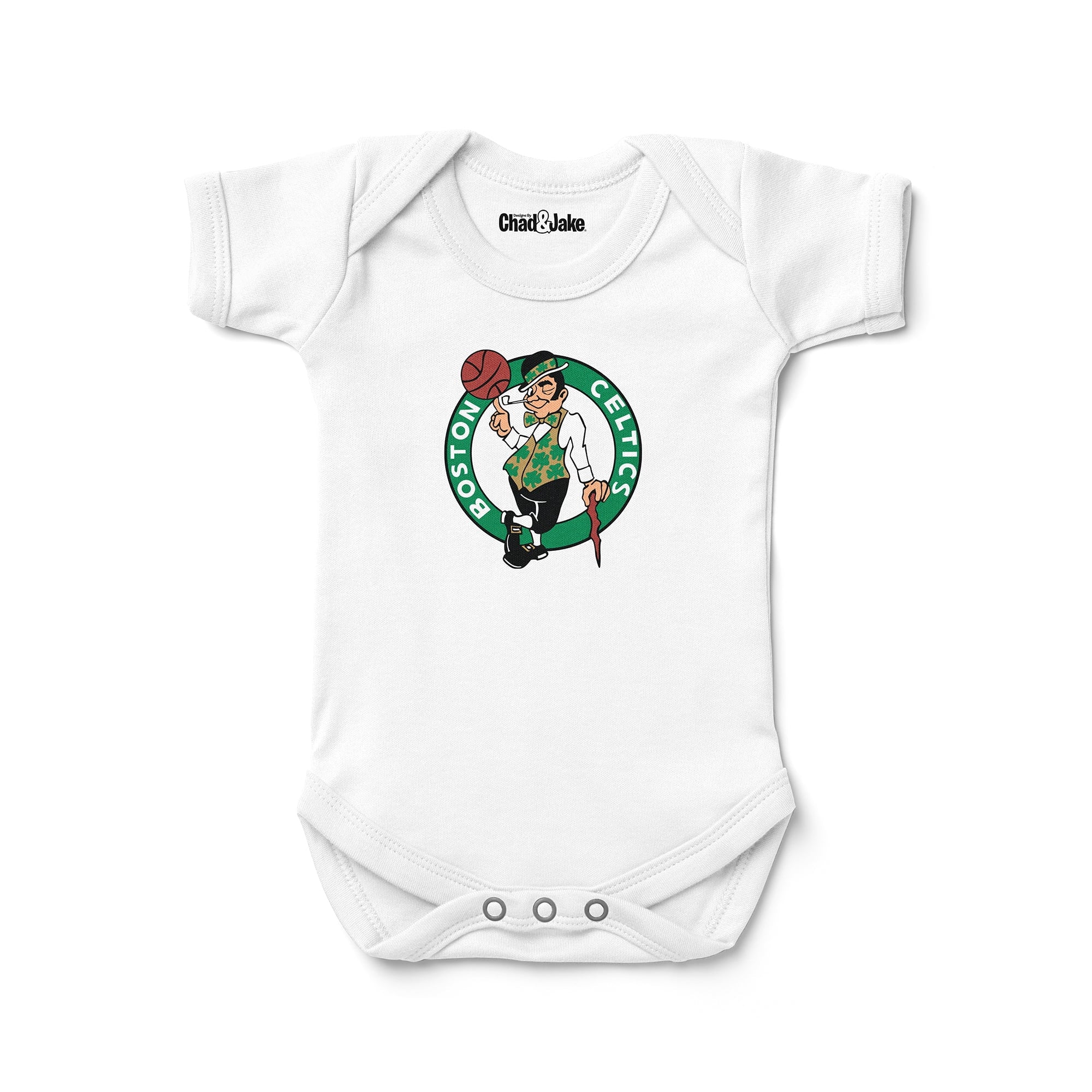 Newborn & Infant Chad & Jake  White Boston Celtics Logo Bodysuit