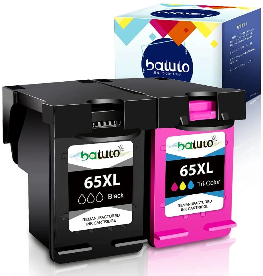 65 Ink Cartridges Black and Color Combo Pack Ink Cartridge Replacement for HP 65 Black Ink Cartridge for DeskJet 3755