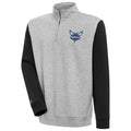 Men's Antigua  Heather Gray/Black Charlotte Hornets Victory Colorblock Quarter-Zip Pullover Top