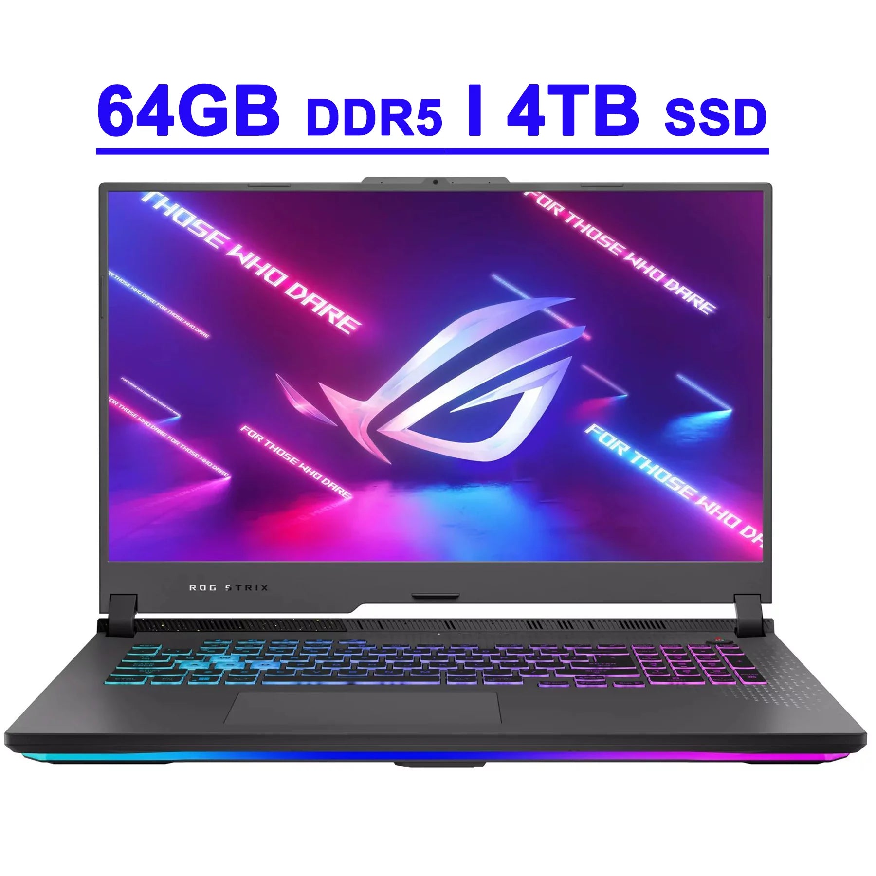 Asus ROG Strix G17 G713 Premium Gaming Laptop 17.3 WQHD IPS 240Hz AMD 12-Core Ryzen 9 7845HX 64GB DDR5 4TB SSD GeForce RTX 4060 8GB USB-C RGB Backlit Fast Charging Intelligent Cooling Win11 Black
