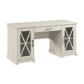 Bush Lennox Engineered Wood Desk with Keyboard Tray in Linen White Oak