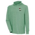 Men's Antigua  Hunter Green Boston Celtics Saga Long Sleeve Hoodie T-Shirt