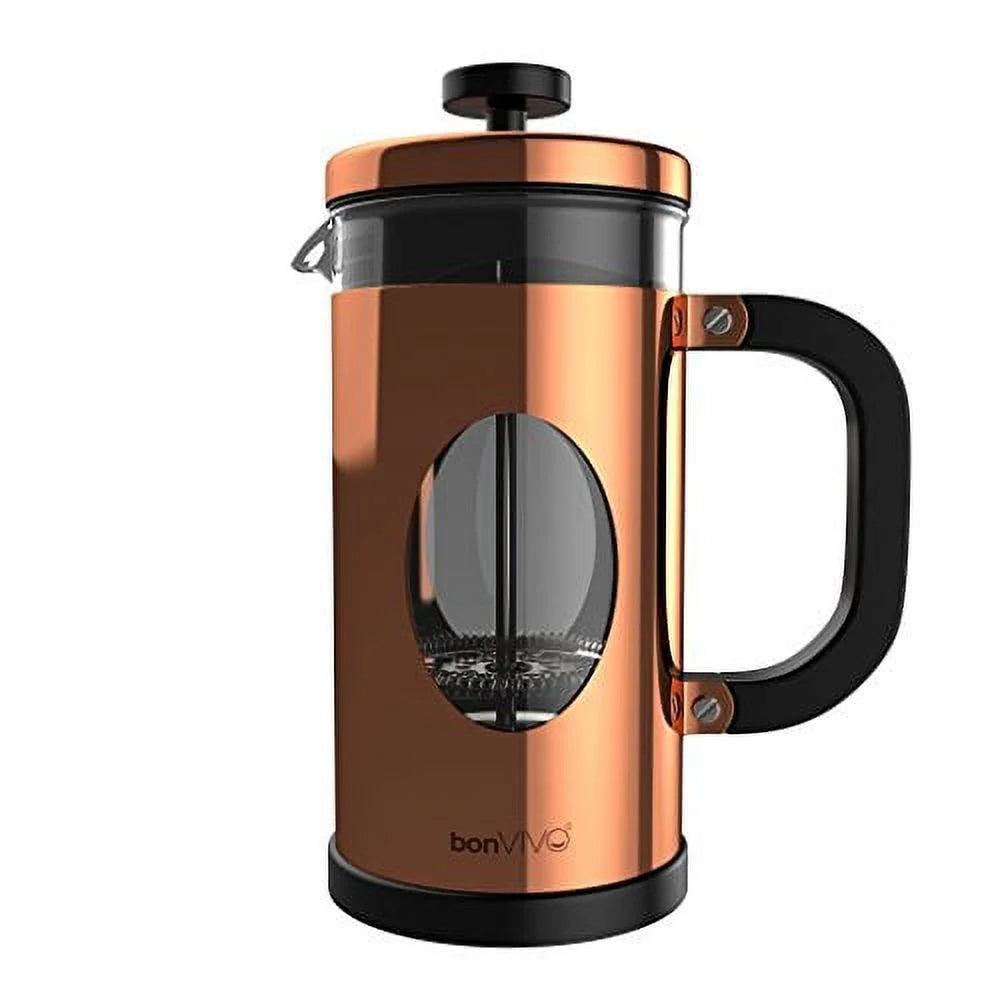 bonVIVO GAZETARO I Design French Press Made Of Stainless Steel And Glass In Copper Finish