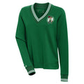 Women's Antigua  Hunter Green Boston Celtics Parker V-Neck Pullover Sweatshirt