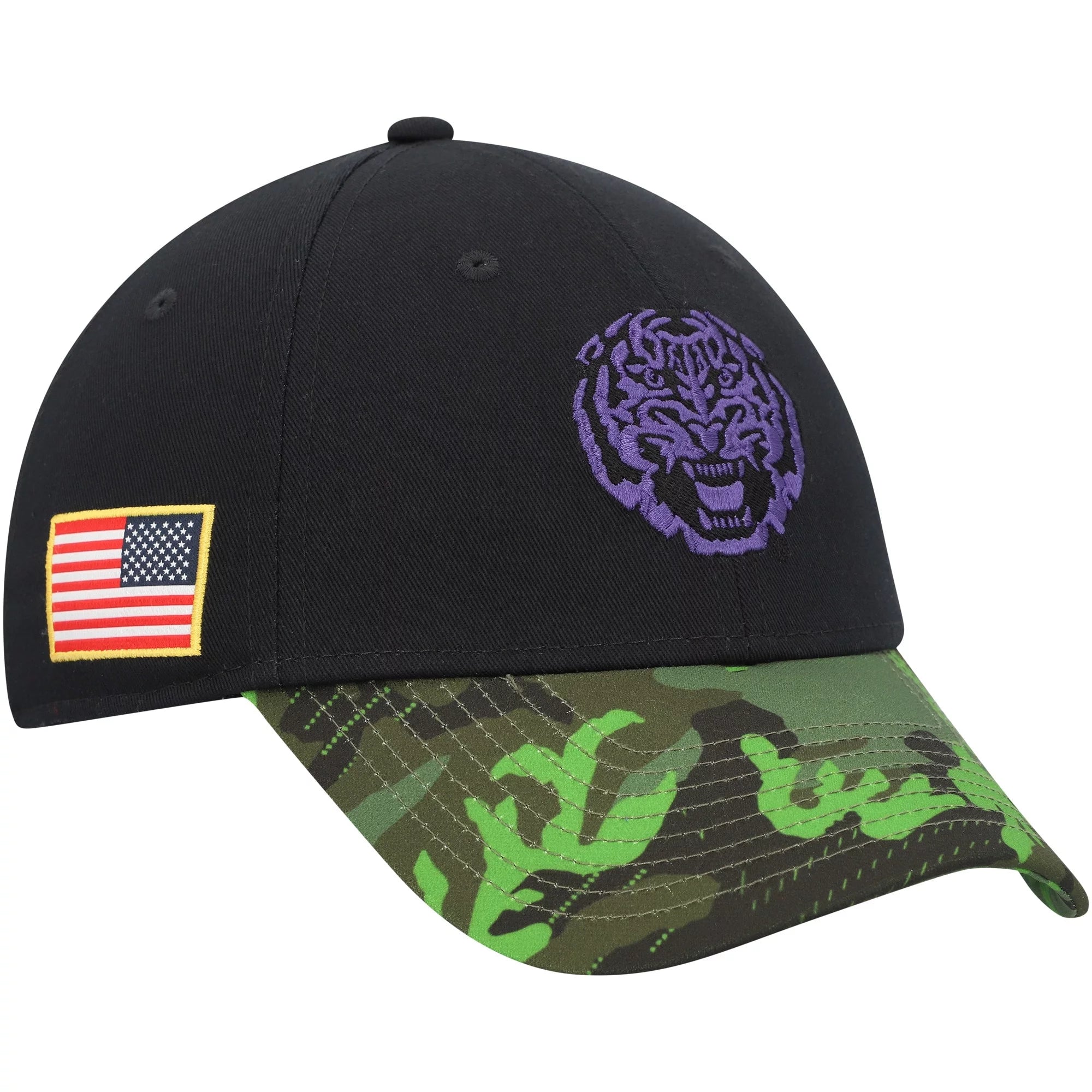 Men's Nike Black/Camo LSU Tigers Veterans Day 2Tone Legacy91 Adjustable Hat - OSFA