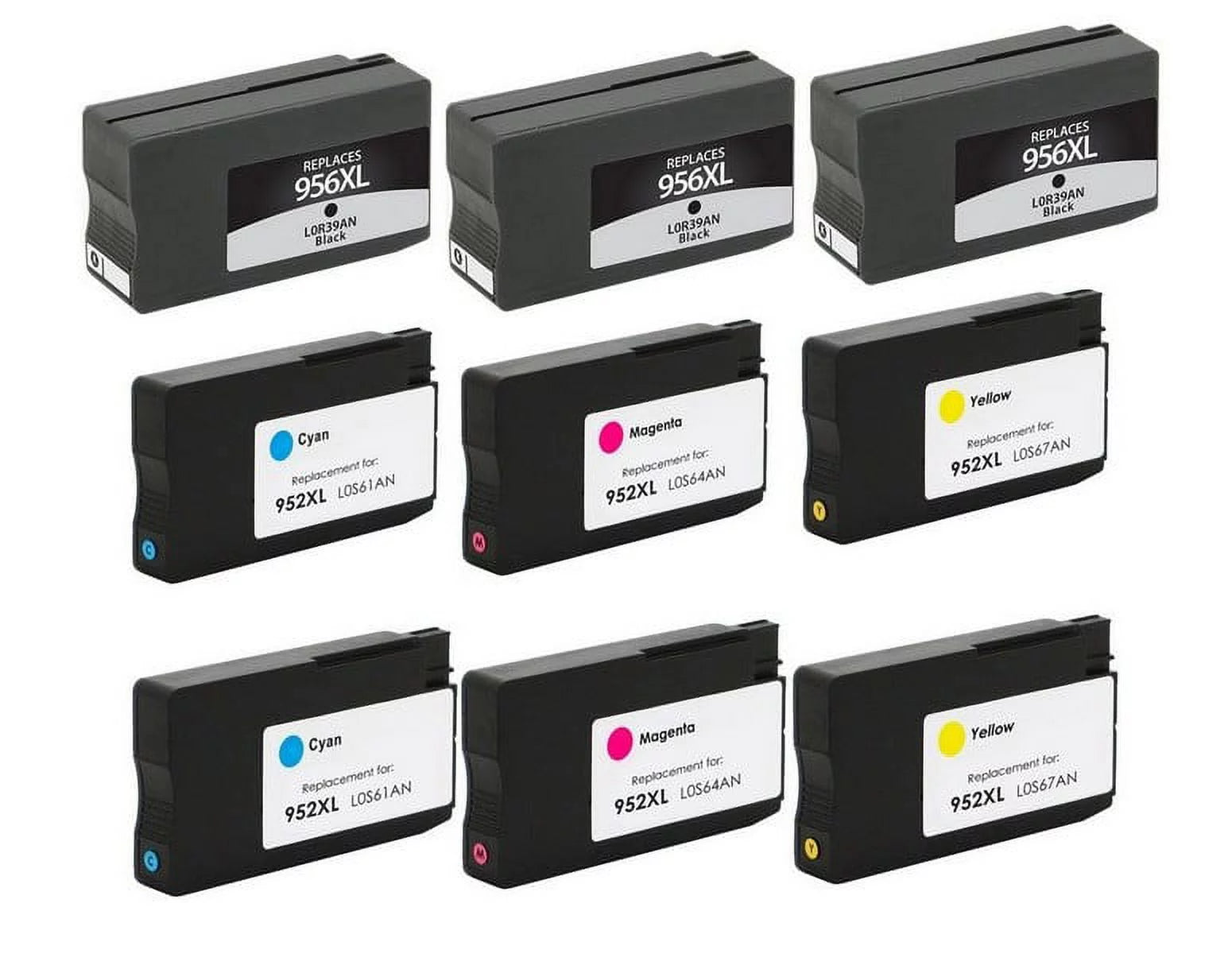 PrinterDash Replacement for OfficeJet Pro 7720/7730/8200/8210/8700/8720/8725/8730/8740 High Yield Inkjet Combo Pack (3-BK/2-C/M/Y) (NO. 956XL/NO. 952XL) (L0R39AN_3PK/4WN16A_2PKMP)