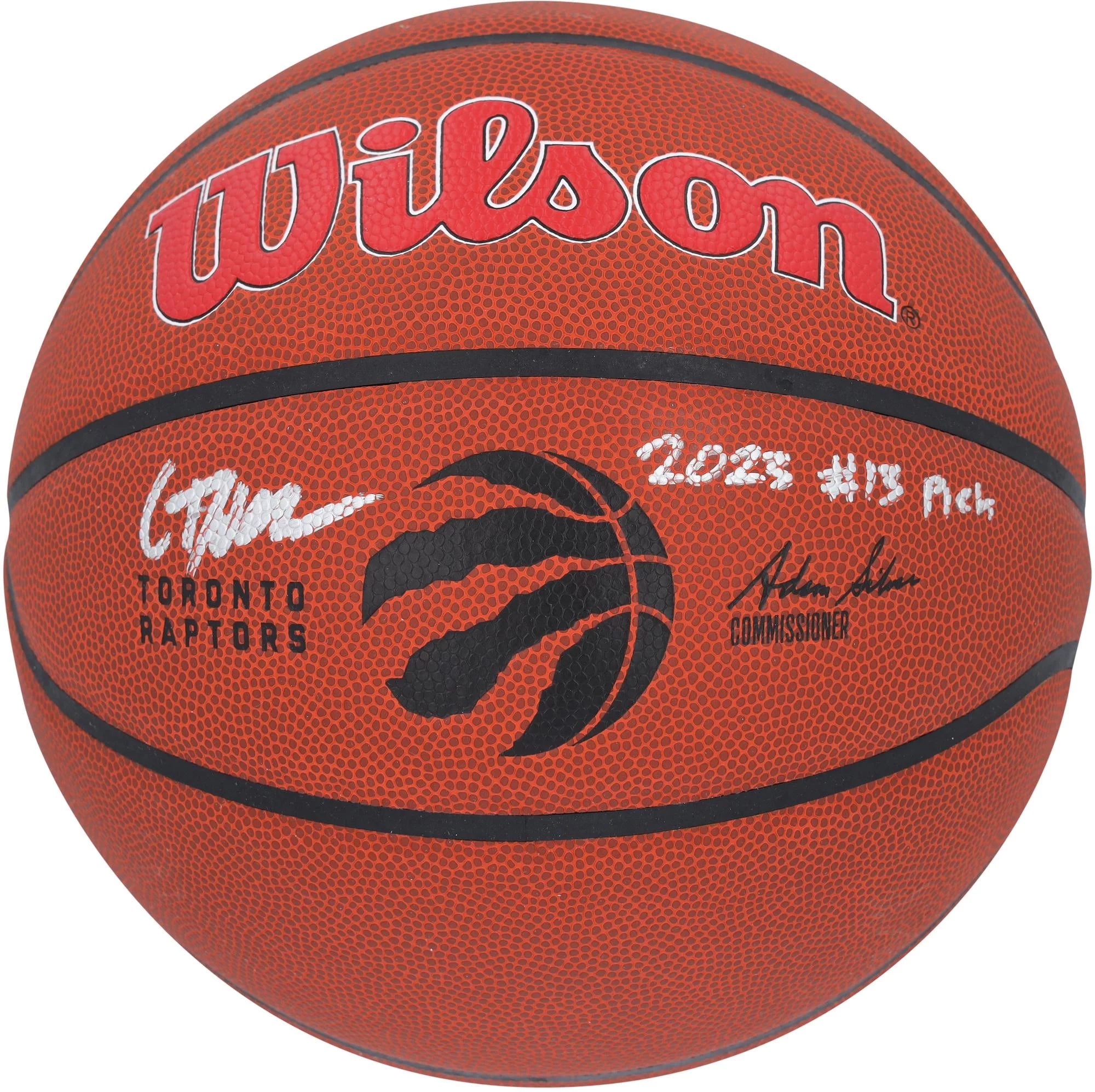 Gradey Dick Toronto Raptors Autographed Wilson Team Logo Basketball with 2023 #13 Pick Inscription - Fanatics Authentic Certified