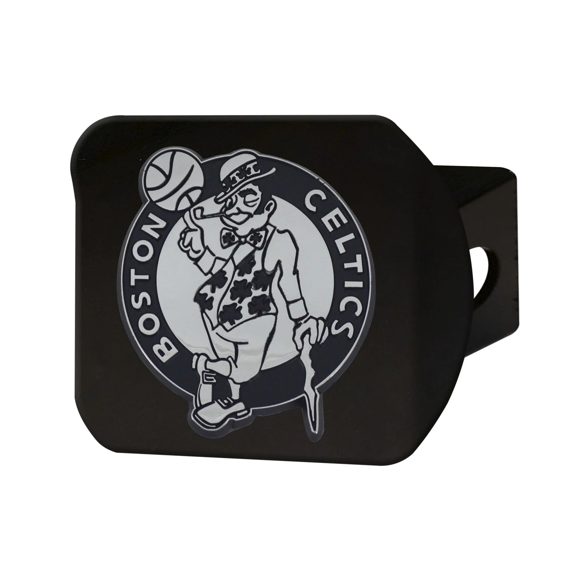 Boston Celtics Black Hitch Cover 4 1/2x3 3/8