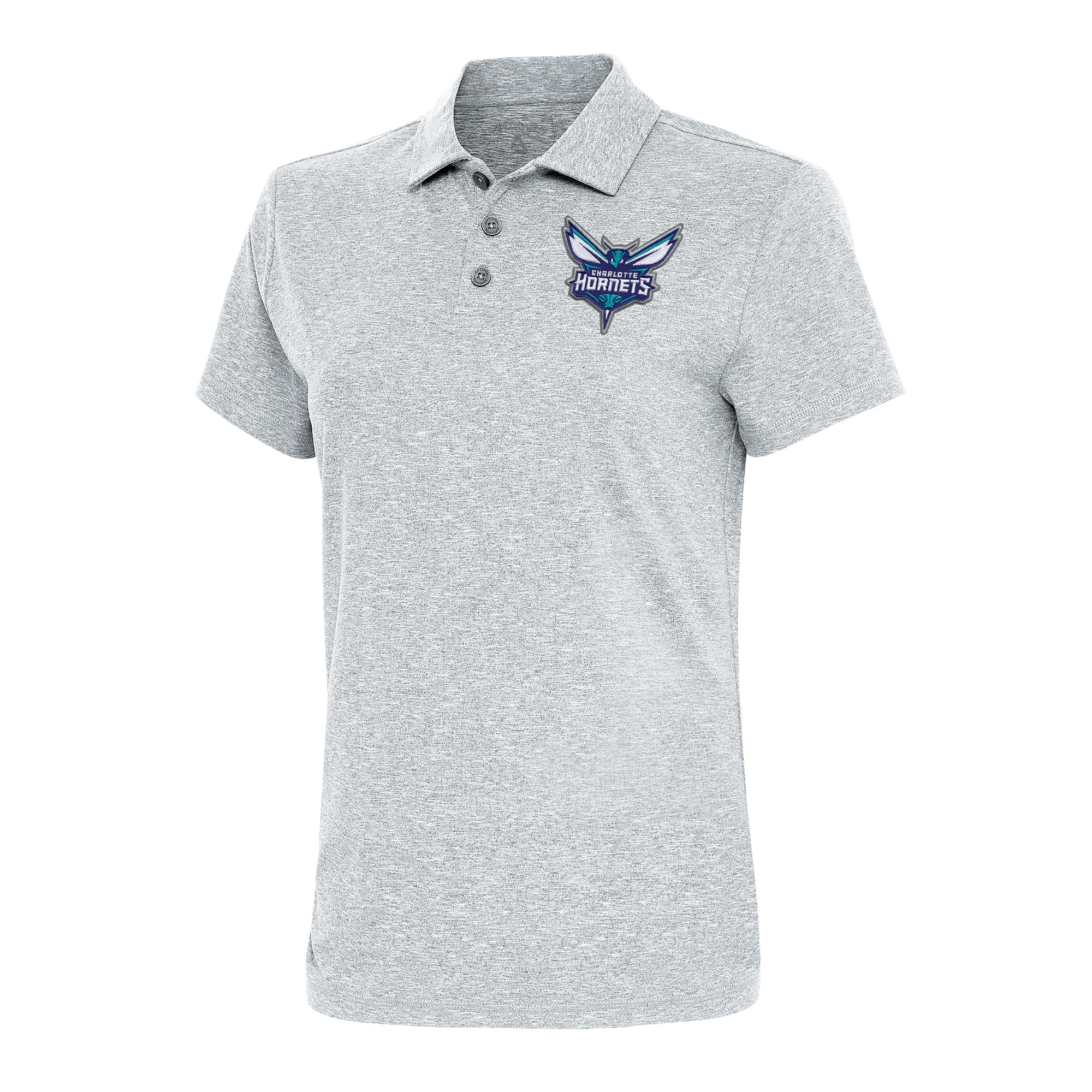 Women's Antigua  Heather Gray Charlotte Hornets Motivated Polo
