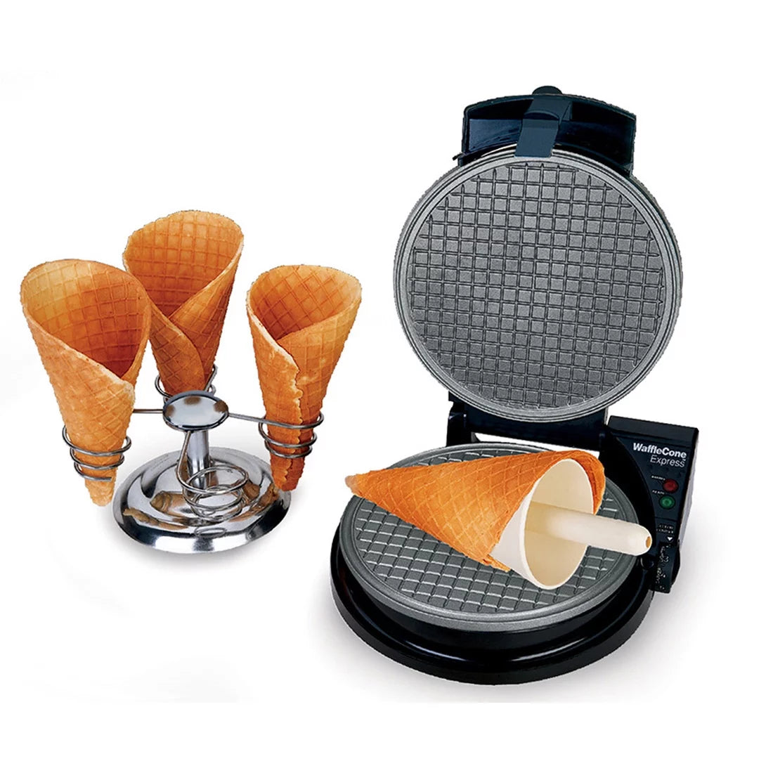 Chef's Choice WaffleCone Express Non-stick Ice Cream Cone Maker, Silver, 838
